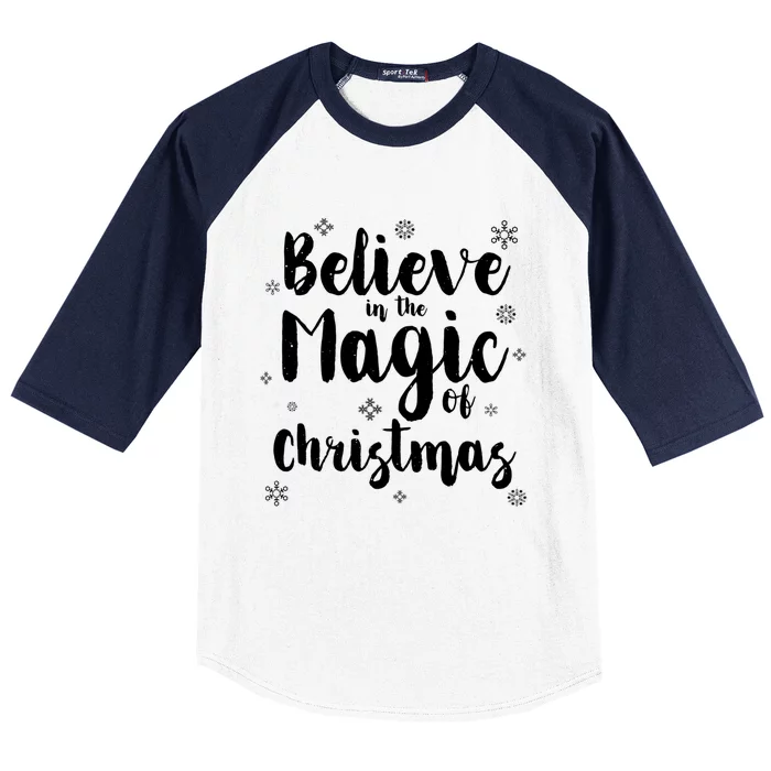 Christmas Believe In The Magic Of Christmas Cool Gift Baseball Sleeve Shirt