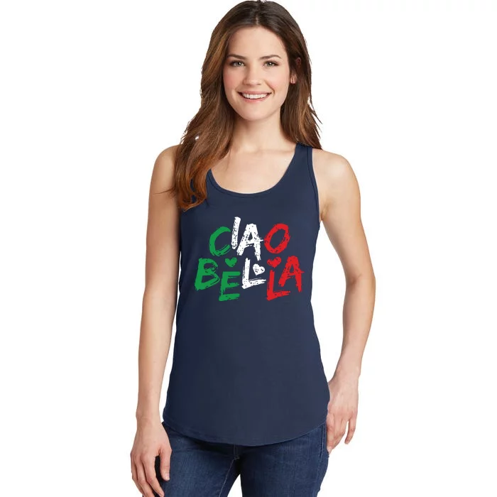 Ciao Bella Italy Flag Shirts Gift For Italians Ladies Essential Tank