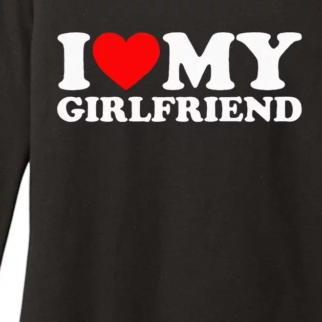 Classic Black I Love My Girlfriend Womens CVC Long Sleeve Shirt