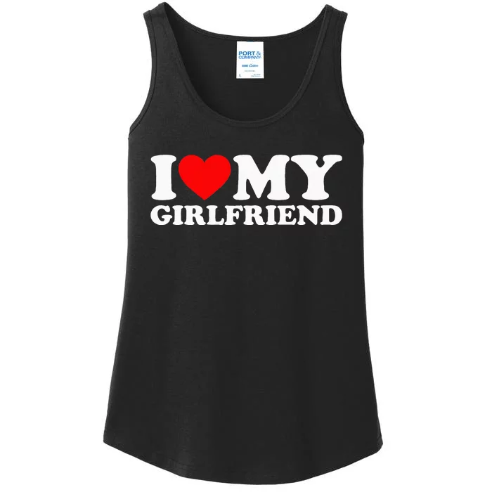 Classic Black I Love My Girlfriend Ladies Essential Tank