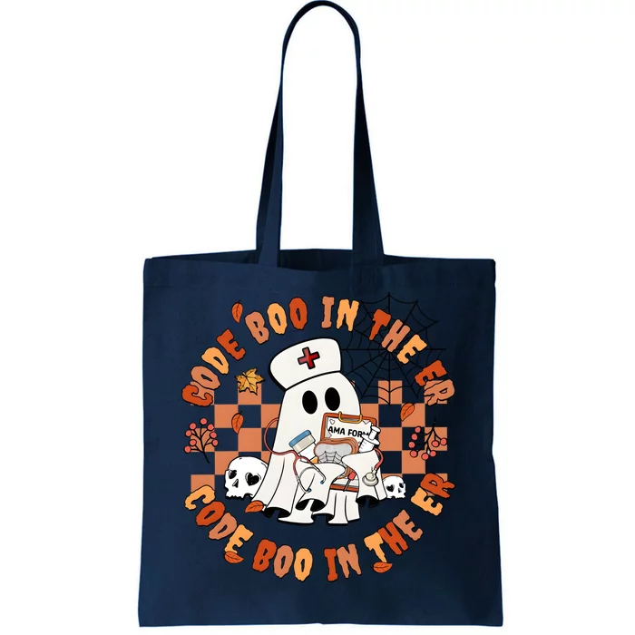 Code Boo In The Er Halloween Nurse Tote Bag