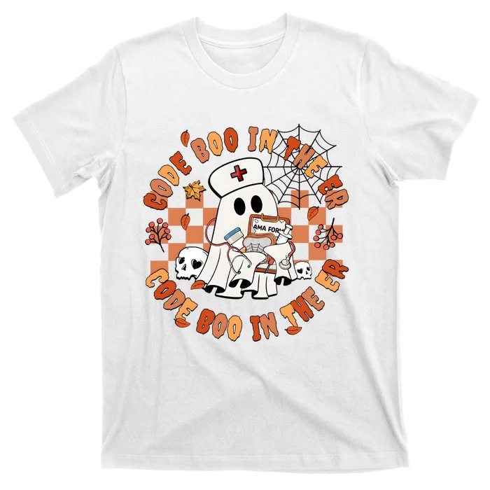 Code Boo In The Er Halloween Nurse T-Shirt