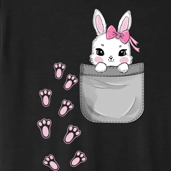 Cute Bunny In Pocket Easter Day Rabbit For Wo Girl ChromaSoft Performance T-Shirt