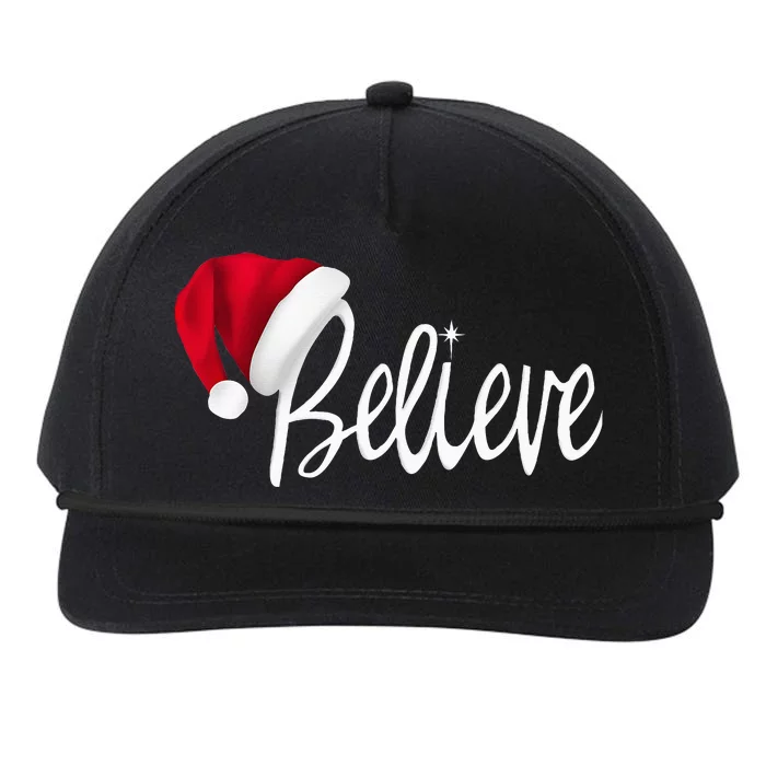 Christmas Believe In Santa Claus Snapback Five-Panel Rope Hat