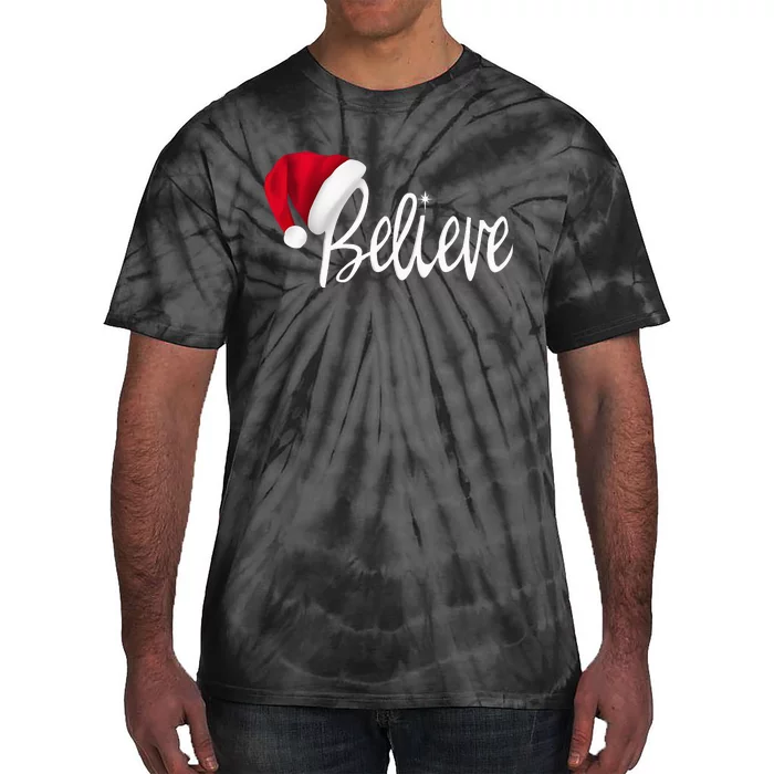 Christmas Believe In Santa Claus Tie-Dye T-Shirt