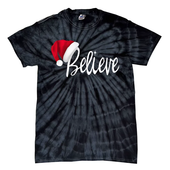 Christmas Believe In Santa Claus Tie-Dye T-Shirt