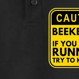 Caution Beekeeper If You See Me Running Funny Beekeeping Dry Zone Grid Performance Polo