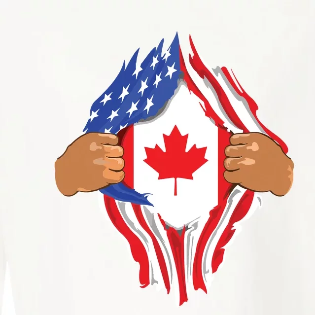 Canadian Blood Inside Me Canada Flag Cropped Pullover Crew