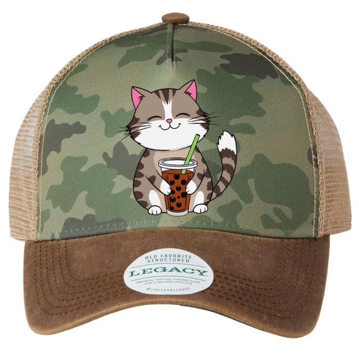 Cat Boba Japanese Kawaii Anime Kitty Bubble Tea Neko Teen Legacy Tie Dye Trucker Hat