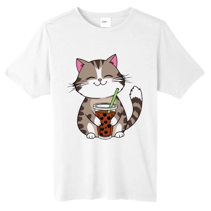 Cat Boba Japanese Kawaii Anime Kitty Bubble Tea Neko Teen ChromaSoft Performance T-Shirt