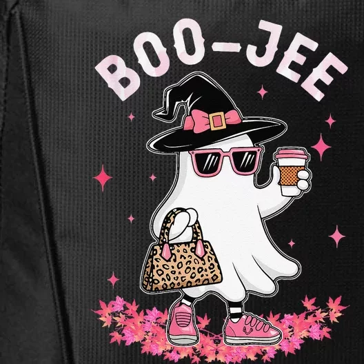 Cute Boo Jee Ghost Halloween Leopard Ghost Coffee Women Gift City Backpack