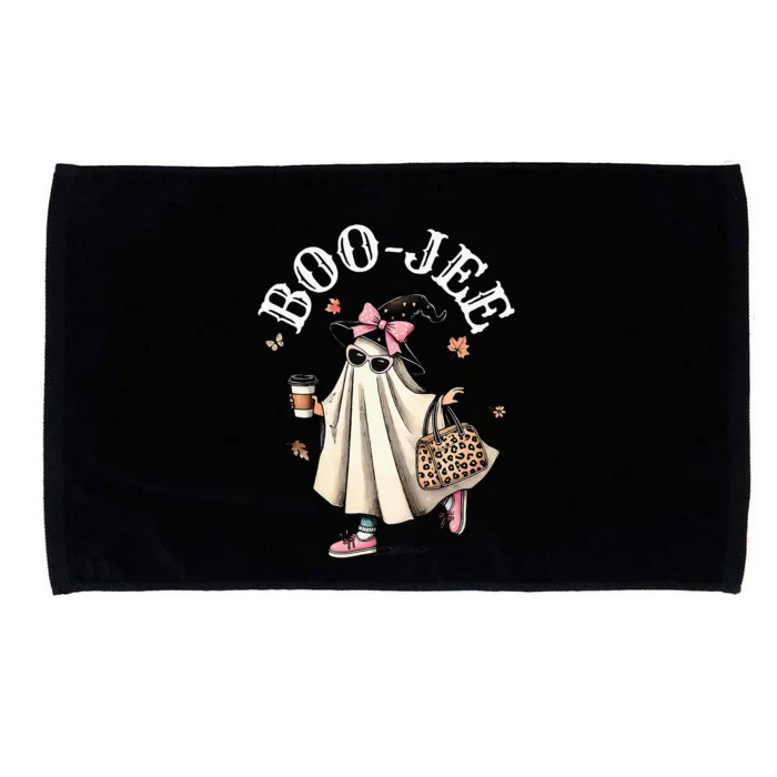 Cute Boo Jee Ghost Halloween Leopard Ghost Coffee Microfiber Hand Towel