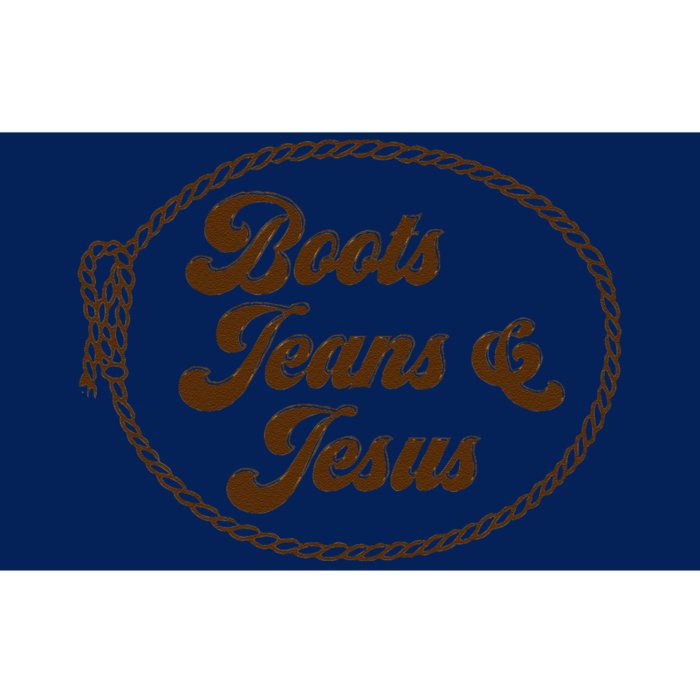 Cute Boots Jeans And Jesus Cow Christian Country Western Bumper Sticker