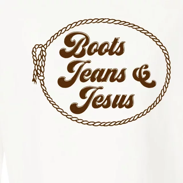 Cute Boots Jeans And Jesus Cow Christian Country Western Cropped Pullover Crew