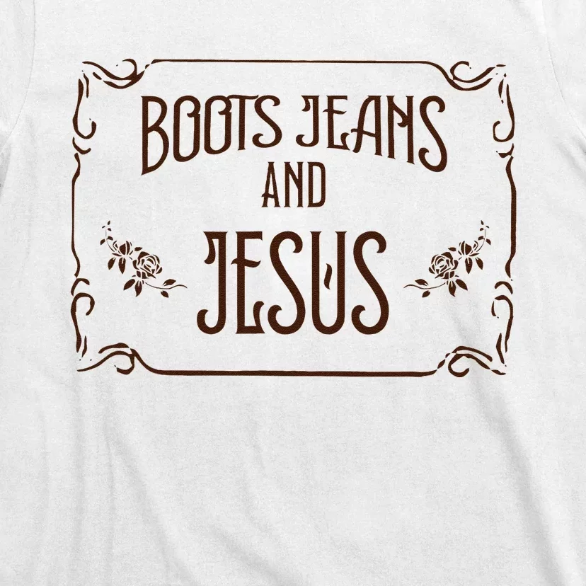 Cute Boots Jeans And Jesus Cow Cow Country Western T-Shirt