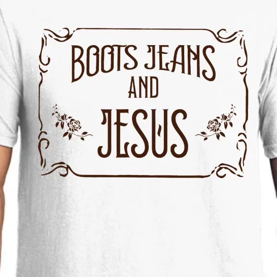 Cute Boots Jeans And Jesus Cow Cow Country Western Pajama Set