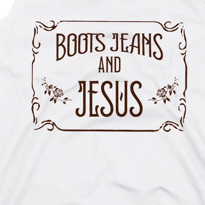 Cute Boots Jeans And Jesus Cow Cow Country Western Tank Top