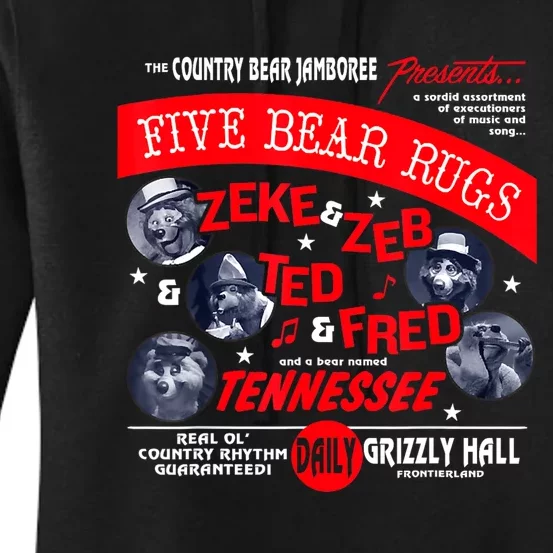 Country Bear Jamboree Real Old Country Rhythm Five Bear Rugs Women's Pullover Hoodie