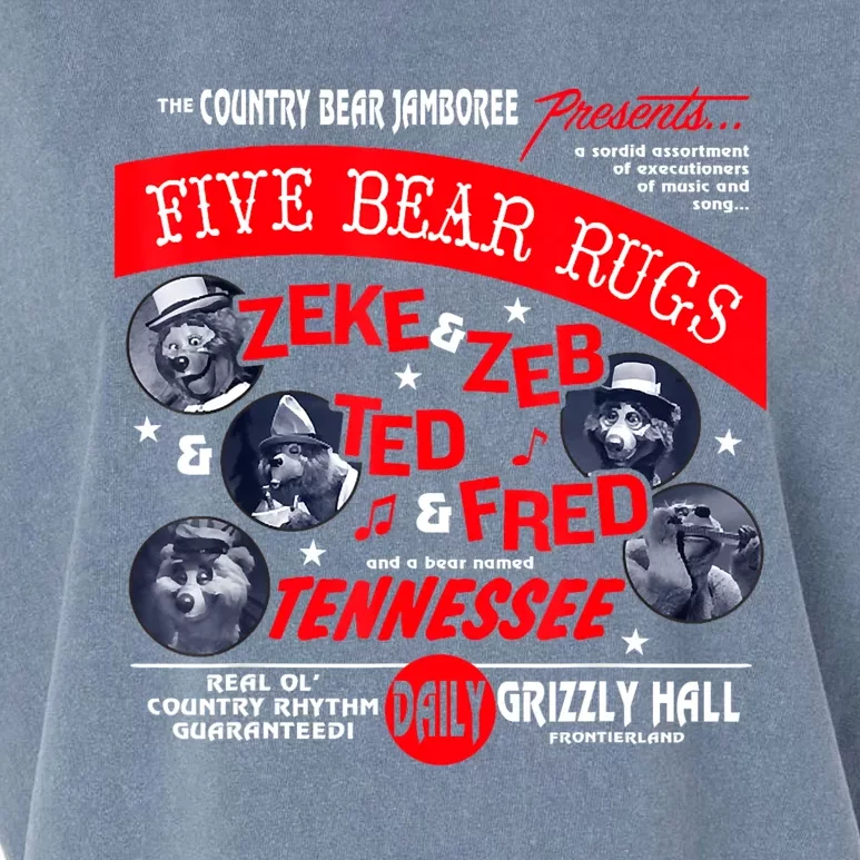 Country Bear Jamboree Real Old Country Rhythm Five Bear Rugs Garment-Dyed Women's Muscle Tee