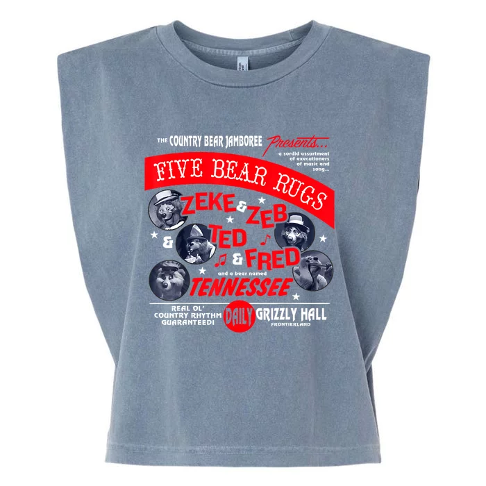 Country Bear Jamboree Real Old Country Rhythm Five Bear Rugs Garment-Dyed Women's Muscle Tee