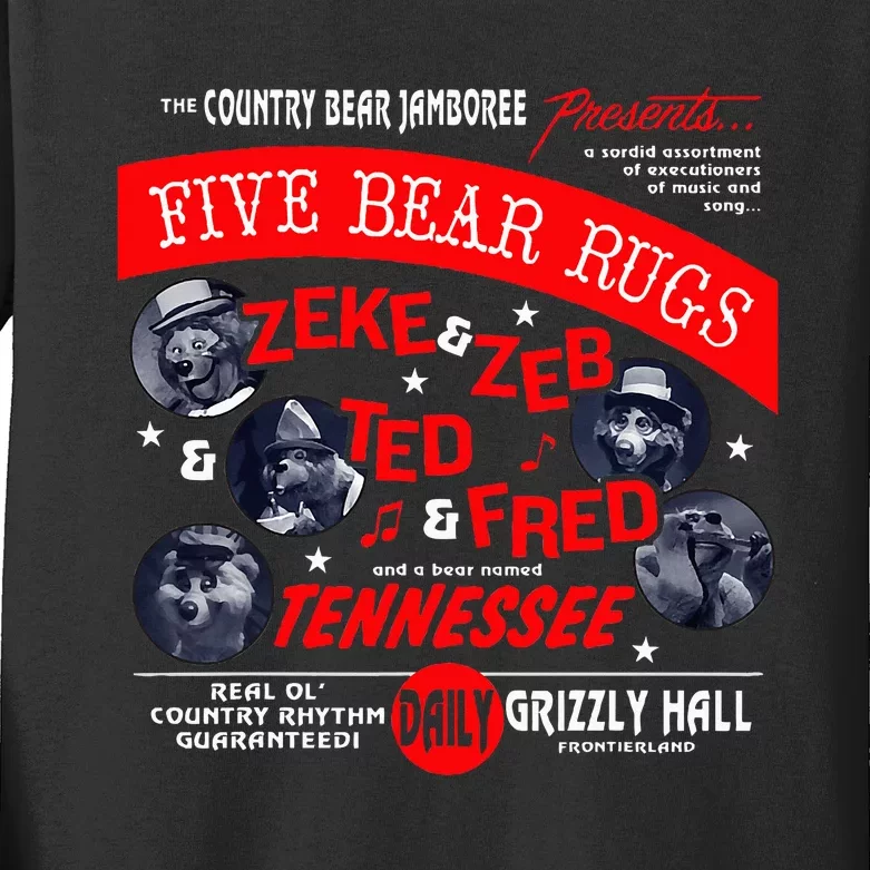 Country Bear Jamboree Real Old Country Rhythm Five Bear Rugs Kids Long Sleeve Shirt