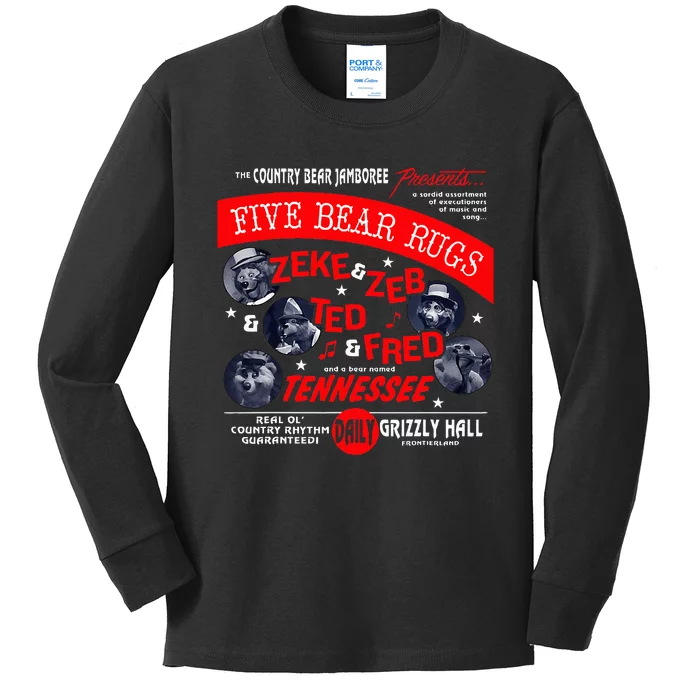 Country Bear Jamboree Real Old Country Rhythm Five Bear Rugs Kids Long Sleeve Shirt