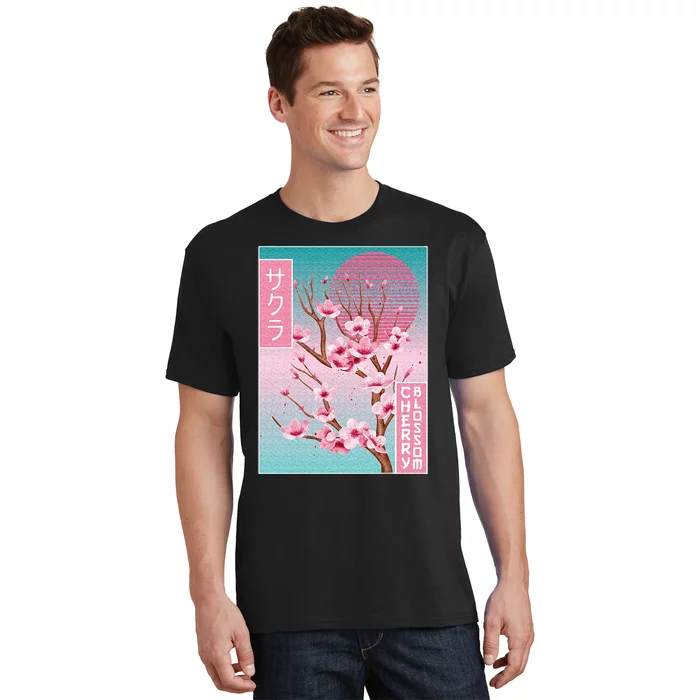 Cherry Blossom Japanese Sakura Vaporwave Aesthetic T-Shirt