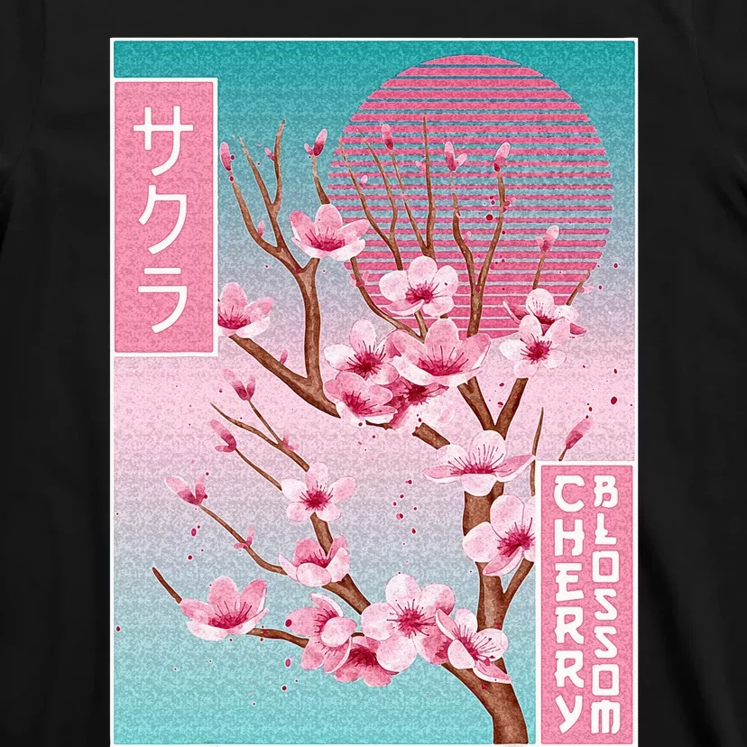 Cherry Blossom Japanese Sakura Vaporwave Aesthetic T-Shirt