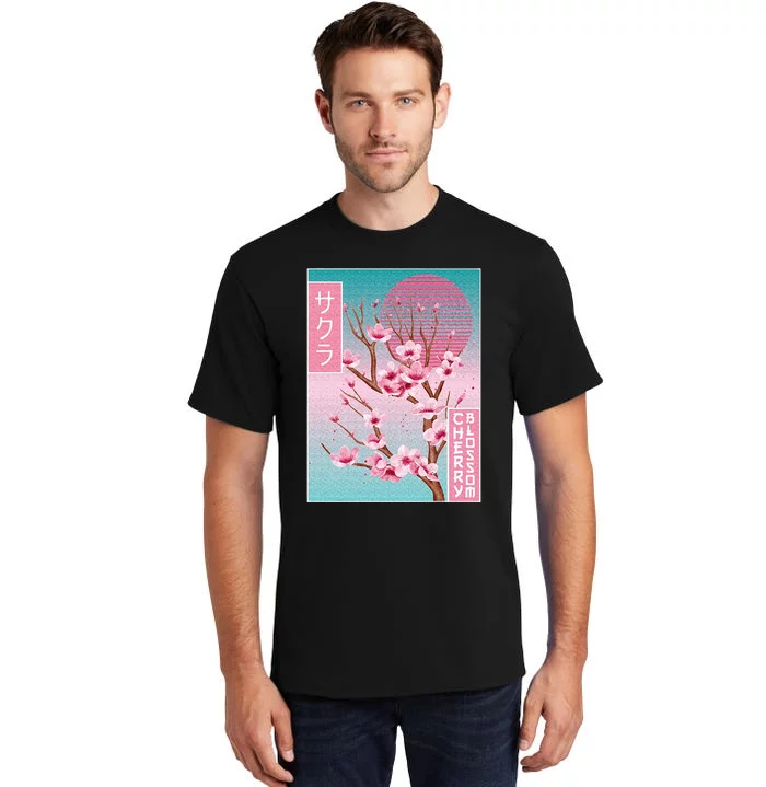 Cherry Blossom Japanese Sakura Vaporwave Aesthetic Tall T-Shirt