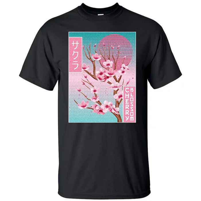 Cherry Blossom Japanese Sakura Vaporwave Aesthetic Tall T-Shirt