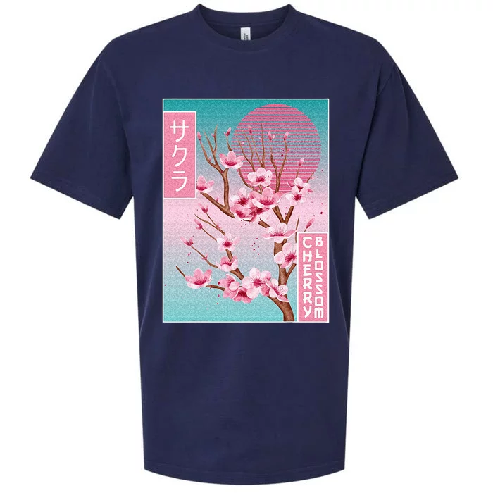 Cherry Blossom Japanese Sakura Vaporwave Aesthetic Sueded Cloud Jersey T-Shirt