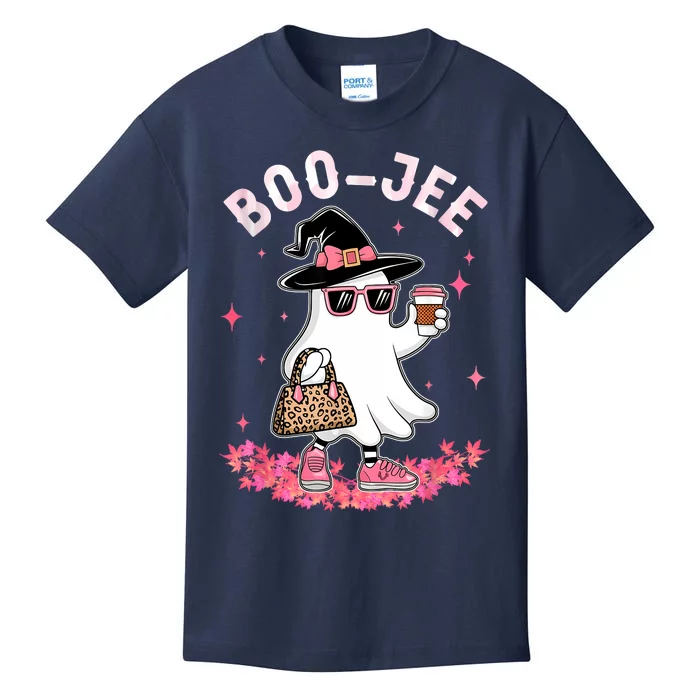 Cute Boo Jee Ghost Halloween Leopard Ghost Coffee Women Kids T-Shirt