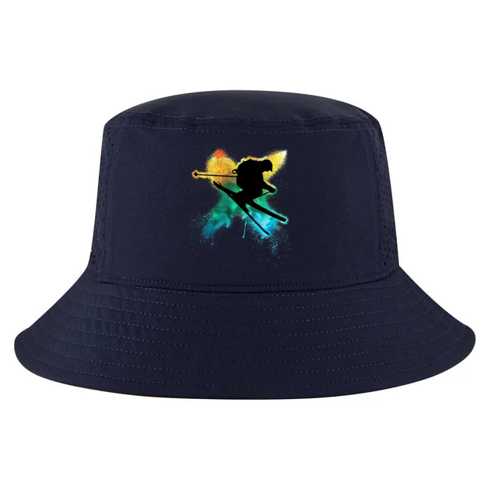 Cool Boy Jumps With Ski During Alpine Skiing Cool Comfort Performance Bucket Hat