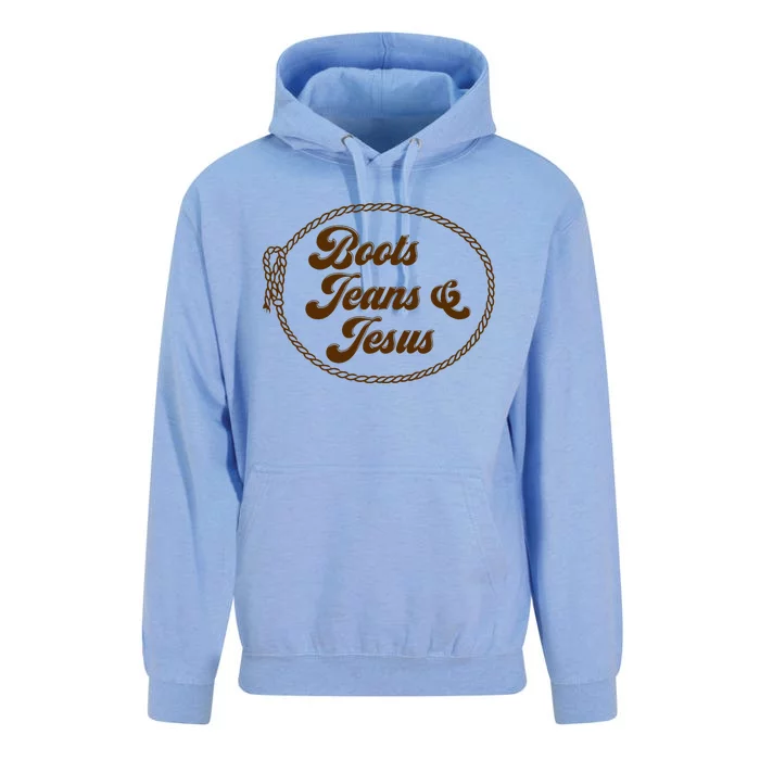 Cute Boots Jeans And Jesus Cowgirl Christian Country Western Unisex Surf Hoodie