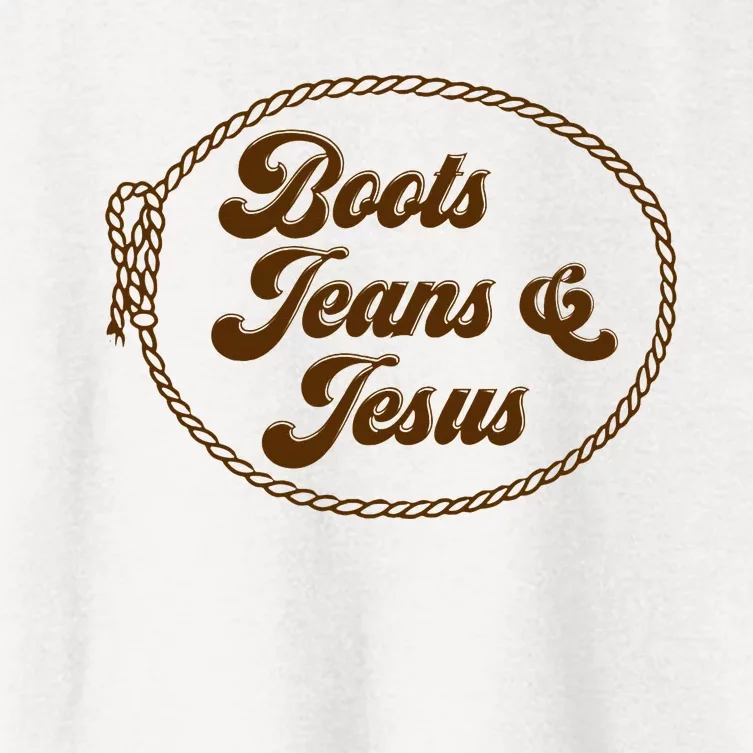 Cute Boots Jeans And Jesus Cowgirl Christian Country Western Women's Crop Top Tee