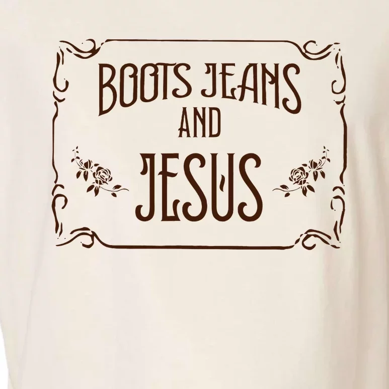 Cute Boots Jeans And Jesus Cowgirl Cowboy Country Western Garment-Dyed Women's Muscle Tee