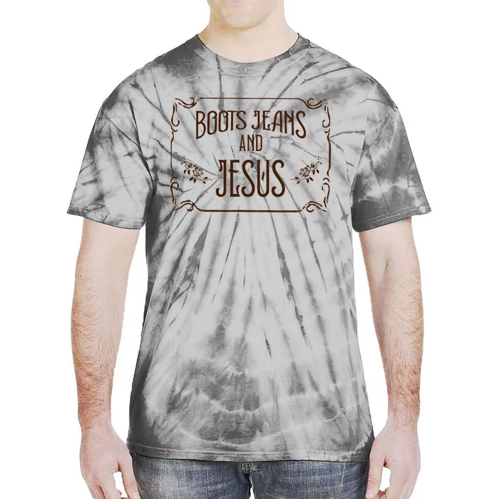 Cute Boots Jeans And Jesus Cowgirl Cowboy Country Western Tie-Dye T-Shirt