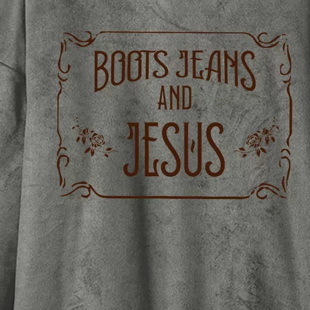 Cute Boots Jeans And Jesus Cowgirl Cowboy Country Western Hooded Wearable Blanket