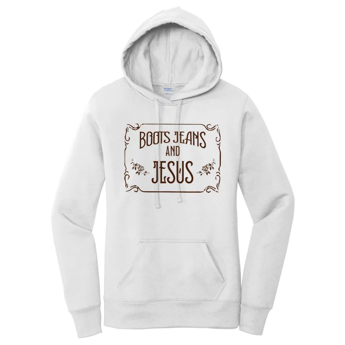 Cute Boots Jeans And Jesus Cowgirl Cowboy Country Western Women's Pullover Hoodie