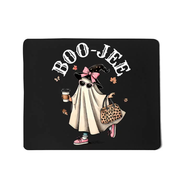 Cute Boo Jee Ghost Halloween Leopard Ghost Coffee Mousepad