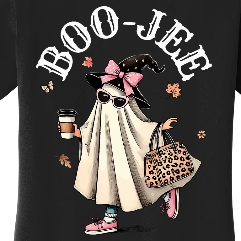 Cute Boo Jee Ghost Halloween Leopard Ghost Coffee Women's T-Shirt