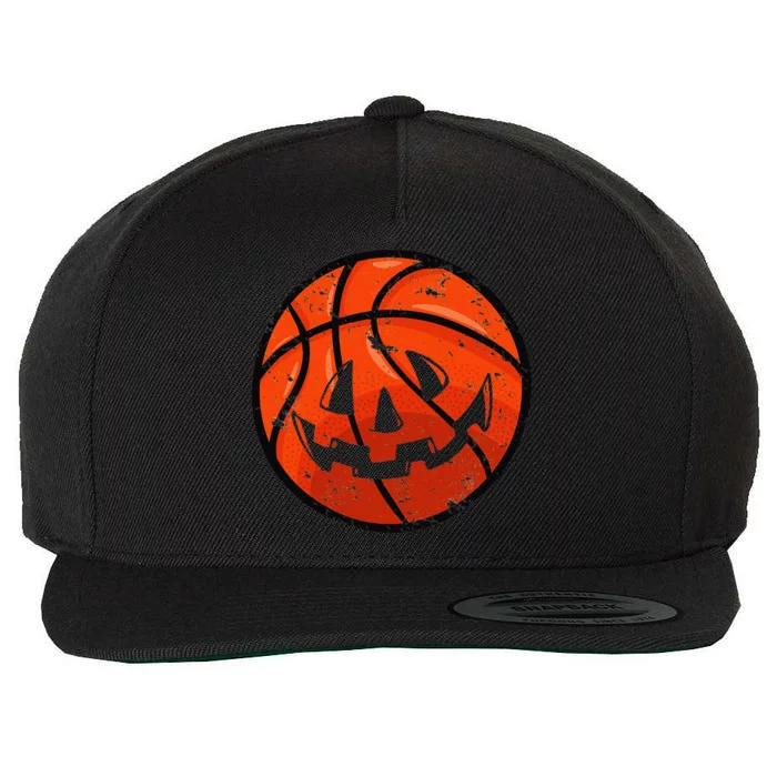 Carved Basketball Jack O Lantern Pumpkin Vintage Halloween Wool Snapback Cap