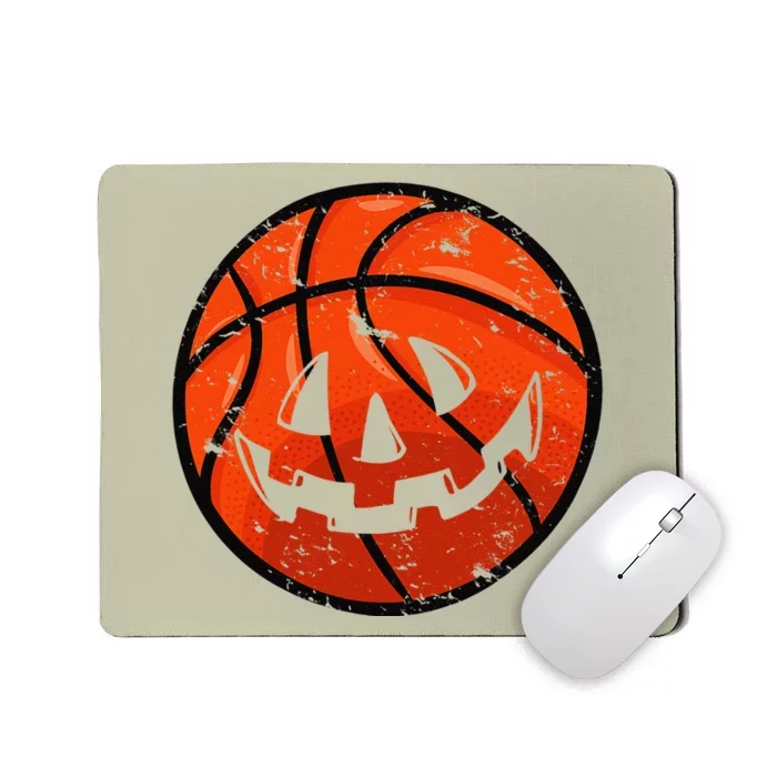 Carved Basketball Jack O Lantern Pumpkin Vintage Halloween Mousepad