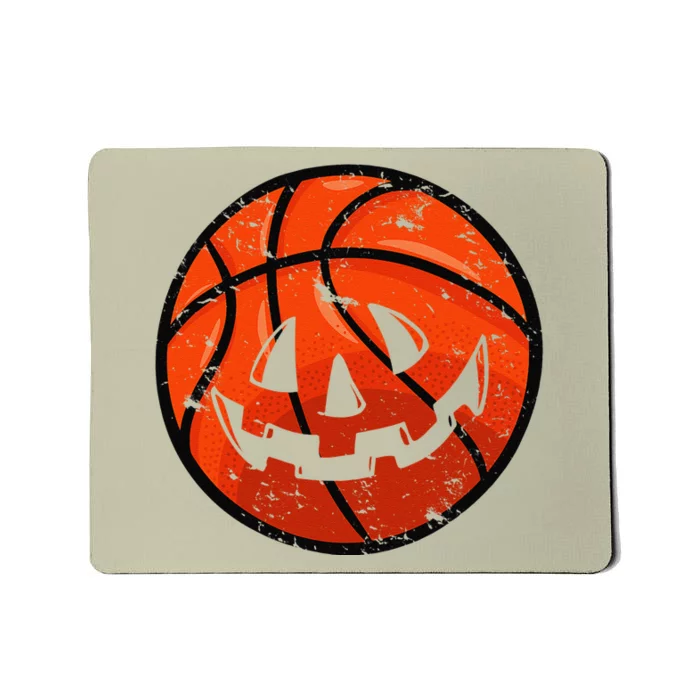 Carved Basketball Jack O Lantern Pumpkin Vintage Halloween Mousepad