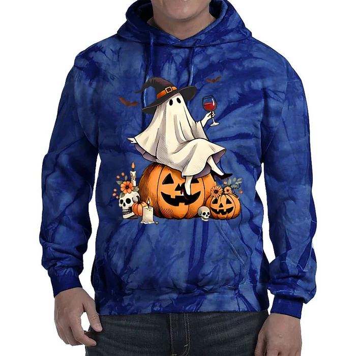 Cute Boo Jee Ghost Pumpkin Coquette Bow Halloween Women Girl Tie Dye Hoodie