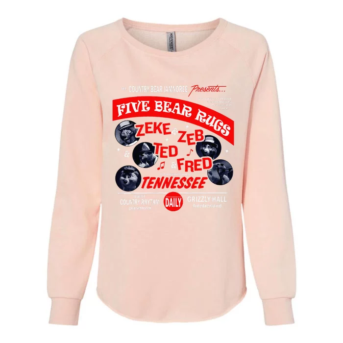 Country Bear Jamboree Real Old Country Rhythm Five Bear Rugs Womens California Wash Sweatshirt