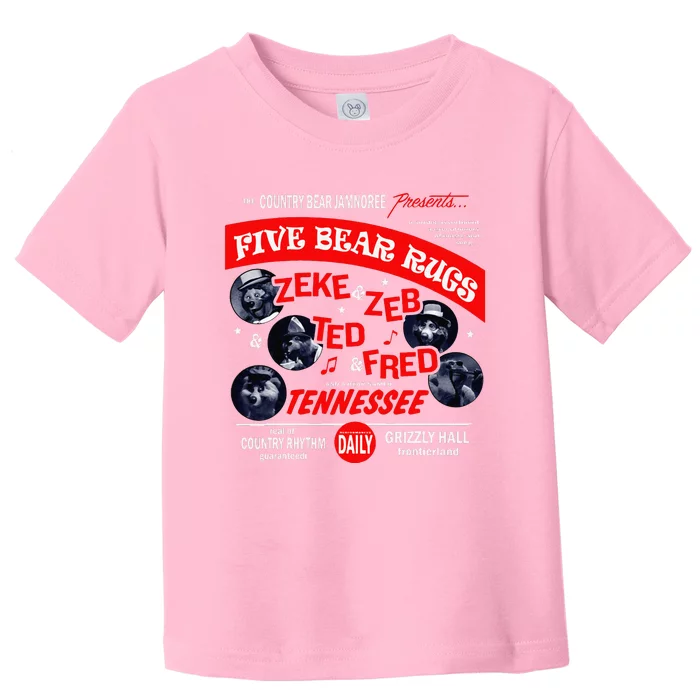 Country Bear Jamboree Real Old Country Rhythm Five Bear Rugs Toddler T-Shirt