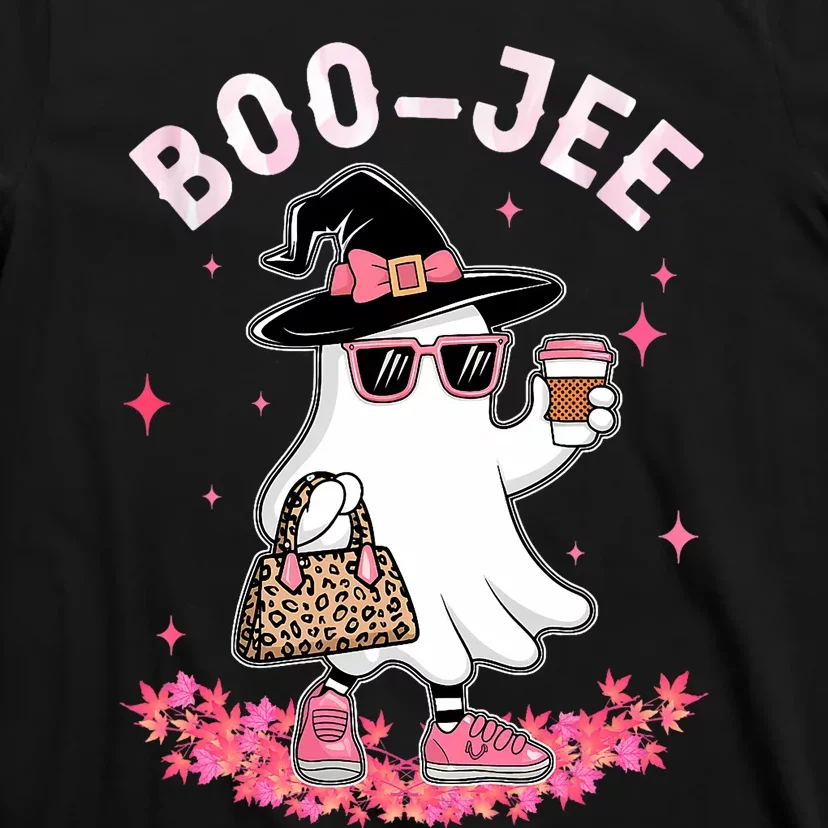 Cute Boo Jee Ghost Halloween Leopard Ghost Coffee T-Shirt