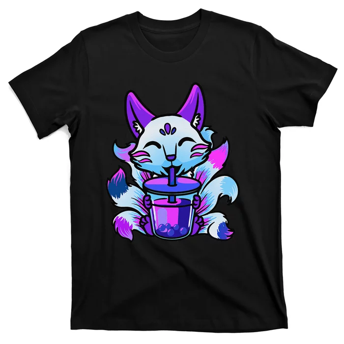 Cute Boba Japanese Bubble Tea Fox Kawaii T-Shirt