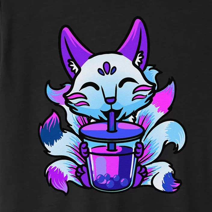 Cute Boba Japanese Bubble Tea Fox Kawaii ChromaSoft Performance T-Shirt